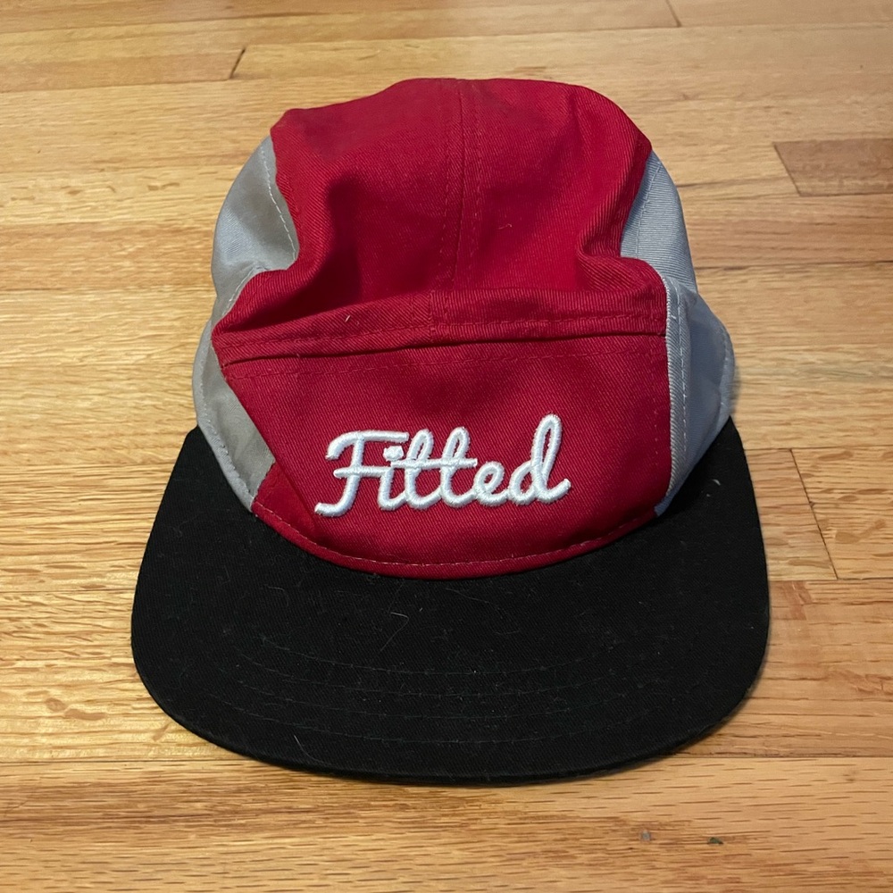 Red and Gray Fitted Cap